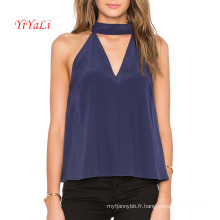 Polyester Unique Design V Neck Fashion Normal Top